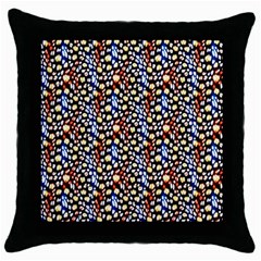 Colorful Leopard Throw Pillow Case (black) by DinkovaArt