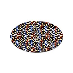 Colorful Leopard Sticker (oval) by DinkovaArt