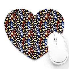 Colorful Leopard Heart Mousepad by DinkovaArt