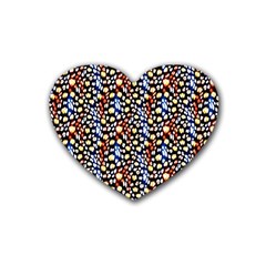 Colorful Leopard Rubber Heart Coaster (4 Pack) by DinkovaArt