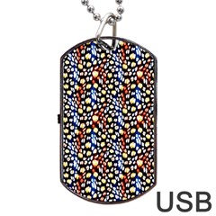 Colorful Leopard Dog Tag Usb Flash (one Side) by DinkovaArt