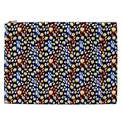 Colorful Leopard Cosmetic Bag (xxl) by DinkovaArt