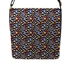 Colorful Leopard Flap Closure Messenger Bag (l) by DinkovaArt