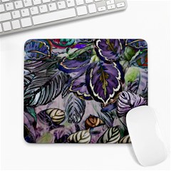 Dark Leaves Large Mousepad by DinkovaArt