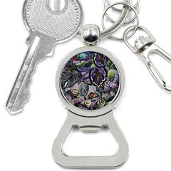 Dark Leaves Bottle Opener Key Chain by DinkovaArt