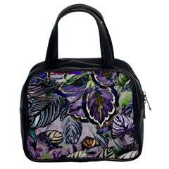 Dark Leaves Classic Handbag (two Sides) by DinkovaArt