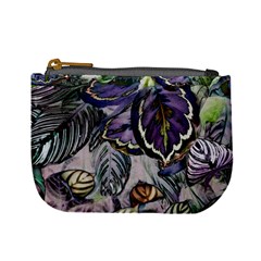 Dark Leaves Mini Coin Purse by DinkovaArt