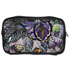 Dark Leaves Toiletries Bag (one Side) by DinkovaArt