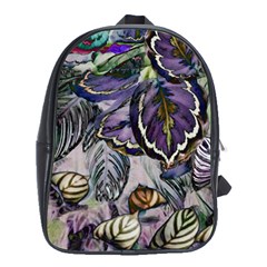 Dark Leaves School Bag (xl) by DinkovaArt