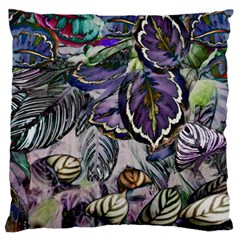 Dark Leaves Standard Premium Plush Fleece Cushion Case (two Sides) by DinkovaArt