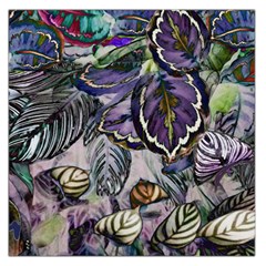 Dark Leaves Square Satin Scarf (36  X 36 )