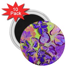 Purple Leaves 2 25  Magnets (10 Pack)  by DinkovaArt