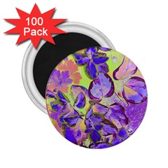 Purple Leaves 2 25  Magnets (100 Pack)  by DinkovaArt