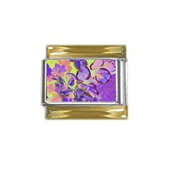 Purple Leaves Gold Trim Italian Charm (9mm) by DinkovaArt