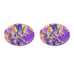 Purple Leaves Cufflinks (oval) by DinkovaArt