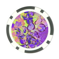 Purple Leaves Poker Chip Card Guard by DinkovaArt