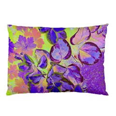 Purple Leaves Pillow Case by DinkovaArt