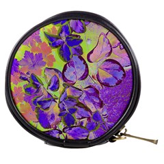 Purple Leaves Mini Makeup Bag by DinkovaArt