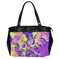 Purple Leaves Oversize Office Handbag (2 Sides) by DinkovaArt