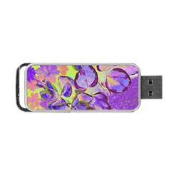 Purple Leaves Portable Usb Flash (one Side) by DinkovaArt