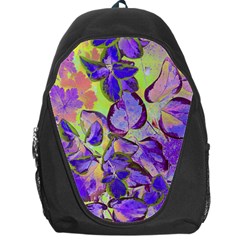 Purple Leaves Backpack Bag by DinkovaArt