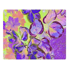 Purple Leaves Premium Plush Fleece Blanket (large) by DinkovaArt