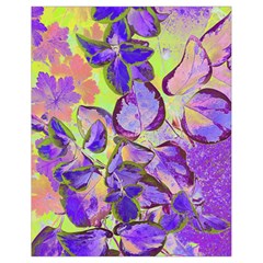 Purple Leaves Drawstring Bag (small) by DinkovaArt