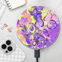 Purple Leaves Wireless Fast Charger(white) by DinkovaArt