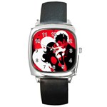 3 - Science Love And Art 2 - Science Love And Art Square Metal Watch Front