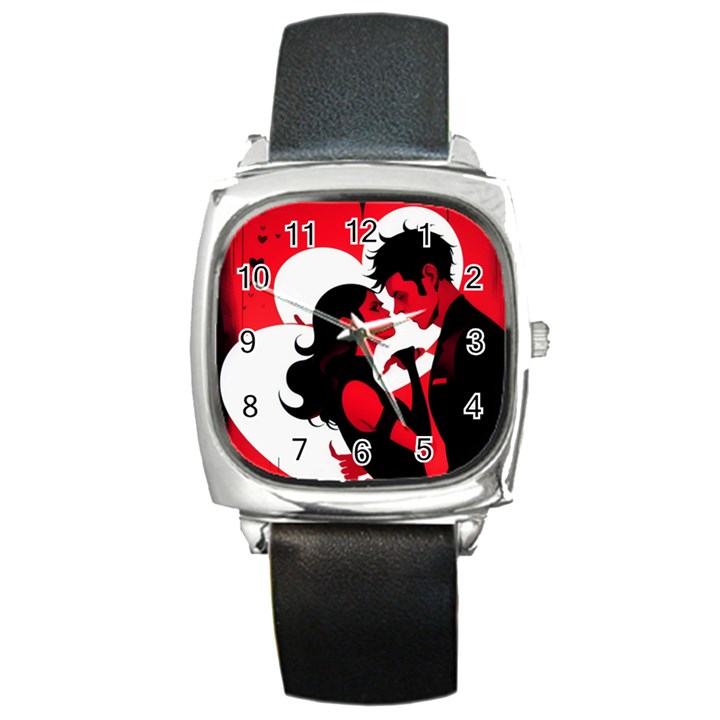 3 - Science Love And Art 2 - Science Love And Art Square Metal Watch