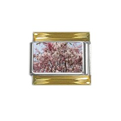 Almond Tree Flower Gold Trim Italian Charm (9mm) by artworkshop