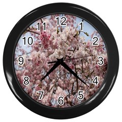 Almond Tree Flower Wall Clock (black) by artworkshop