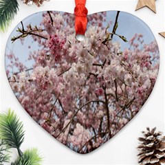 Almond Tree Flower Heart Ornament (two Sides) by artworkshop