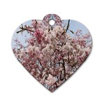 Almond Tree Flower Dog Tag Heart (Two Sides) Front