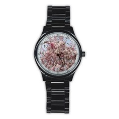 Almond Tree Flower Stainless Steel Round Watch by artworkshop