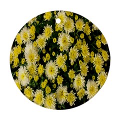 Autumn Background Closeup Flowers Ornament (round) by artworkshop