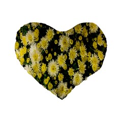 Autumn Background Closeup Flowers Standard 16  Premium Flano Heart Shape Cushions