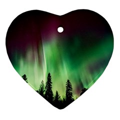 Aurora Borealis Northern Lights Nature Heart Ornament (Two Sides)