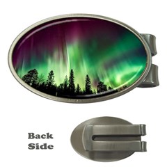 Aurora Borealis Northern Lights Nature Money Clips (oval)  by Ravend