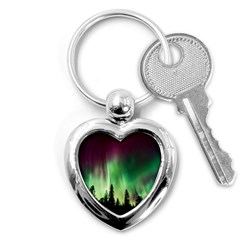 Aurora Borealis Northern Lights Nature Key Chain (heart) by Ravend