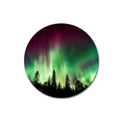 Aurora Borealis Northern Lights Nature Magnet 3  (round) by Ravend