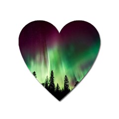 Aurora Borealis Northern Lights Nature Heart Magnet by Ravend