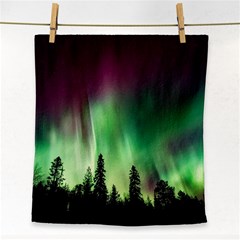 Aurora Borealis Northern Lights Nature Face Towel by Ravend