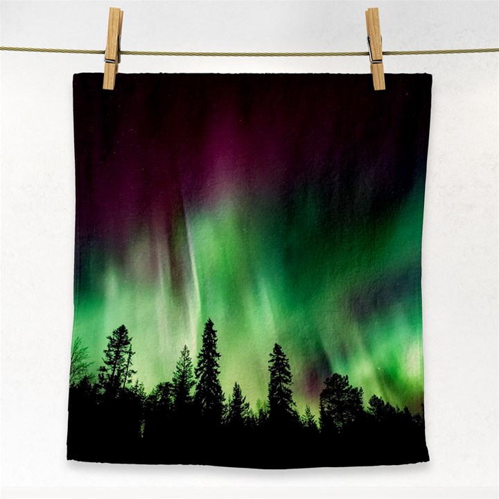 Aurora Borealis Northern Lights Nature Face Towel