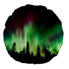 Aurora Borealis Northern Lights Nature Large 18  Premium Flano Round Cushions