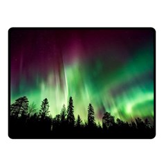 Aurora Borealis Northern Lights Nature Fleece Blanket (small) by Ravend