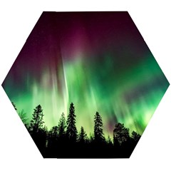 Aurora Borealis Northern Lights Nature Wooden Puzzle Hexagon by Ravend