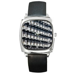 Balcony Pattern Square Metal Watch by artworkshop