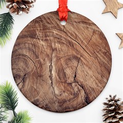 Brown Close Up Hd Wallpaper Surface Round Ornament (two Sides) by artworkshop