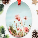 Cosmos Flower Blossom In Garden Ornament (Oval) Front